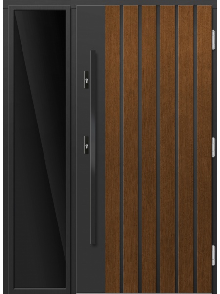 Деревянная входная дверь для частного дома P156 Duo