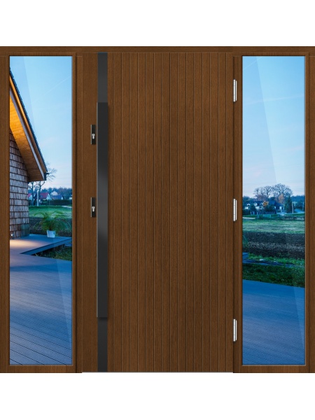Деревянная входная дверь для частного дома P158 Trio